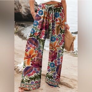 NEW Tropical Floral Wide Leg Pants